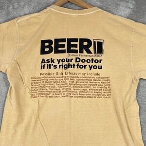 Crazy Shirts Beer Shirt Mens Large Tan Graphic Tee Funny Vintage Y2K